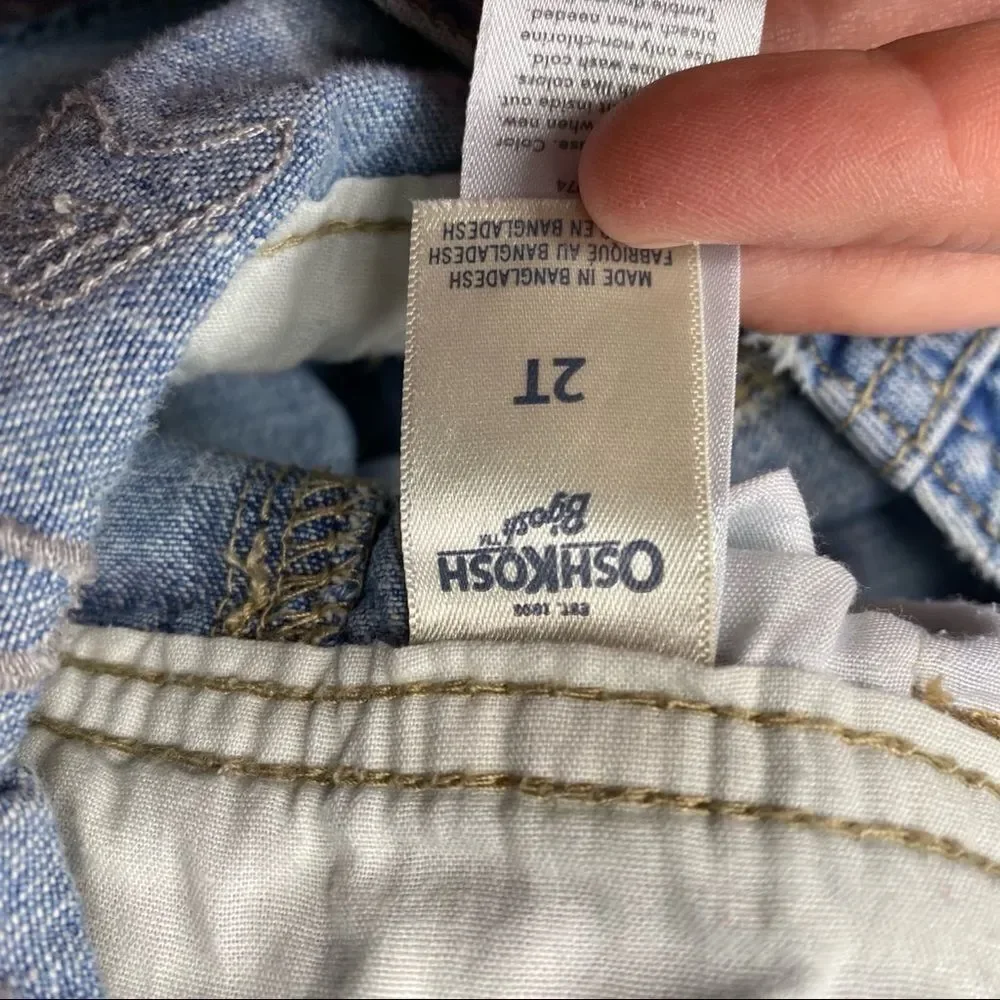 OshKosh B’Gosh Denim Overalls Size 2T‎
